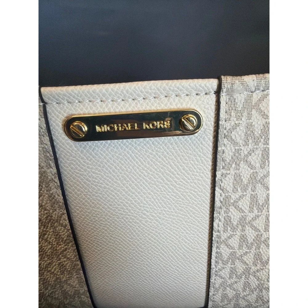 Michael Kors Vanilla Monogram MK Logo Belt Bag Fanny Pack
